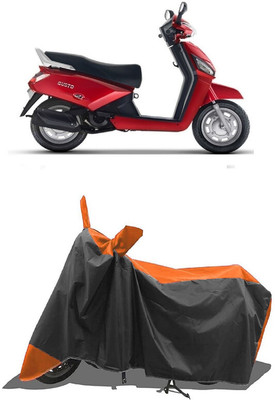 SUGASHRI Waterproof Two Wheeler Cover for Mahindra(Gusto 125, Orange, Black)