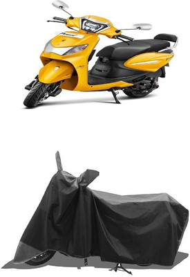 SUGASHRI Waterproof Two Wheeler Cover for Hero(MotoCorp Pleasure Plus, Grey, Black)