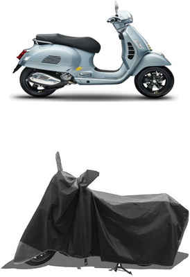 SUGASHRI Waterproof Two Wheeler Cover for Vespa(GTS Super 300, Grey, Black)