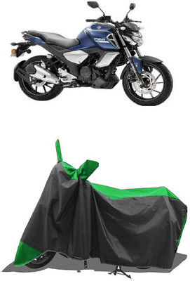 SUGASHRI Waterproof Two Wheeler Cover for Yamaha(FZS-FI, Green, Black)