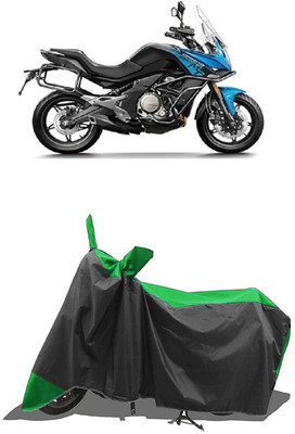 SUGASHRI Waterproof Two Wheeler Cover for CFMoto(650MT, Green, Black)