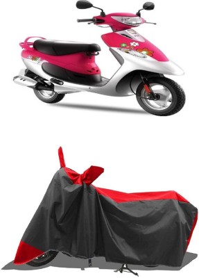 SUGASHRI Waterproof Two Wheeler Cover for TVS(Pep Plus BS6, Red, Black)