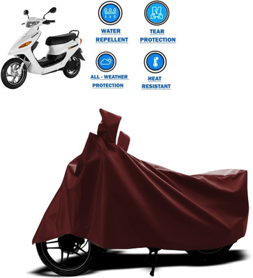 PAGORA Waterproof Two Wheeler Cover for Indus(Yo Electron, Maroon)