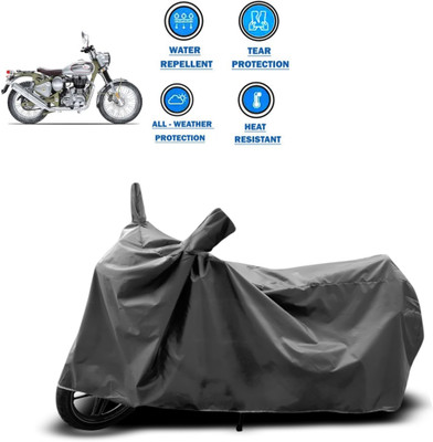 CODOKI Two Wheeler Cover for Royal Enfield(Bullet Trials 500, Grey)