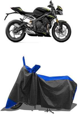 SUGASHRI Waterproof Two Wheeler Cover for Triumph(Speed Triple BS6, Blue, Black)