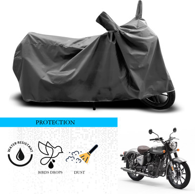 GOSHIV-car and bike accessories Waterproof Two Wheeler Cover for Royal Enfield(Classic Gunmetal, Grey)