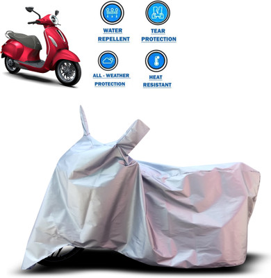 CODOKI Two Wheeler Cover for Bajaj(Chetak, Silver)