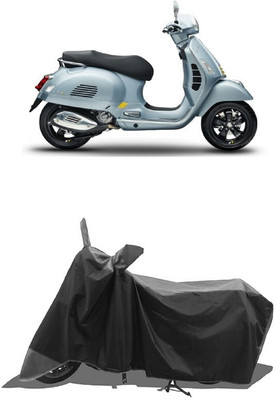 SUGASHRI Waterproof Two Wheeler Cover for Vespa(GTS Super 300 BS6, Grey, Black)