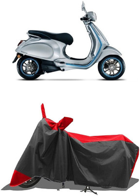 SUGASHRI Waterproof Two Wheeler Cover for Vespa(Piaggio Elettrica, Red, Black)