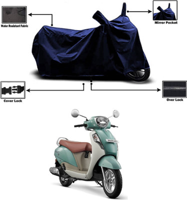 SK AUTO Two Wheeler Cover for Suzuki(Access 125, Blue)