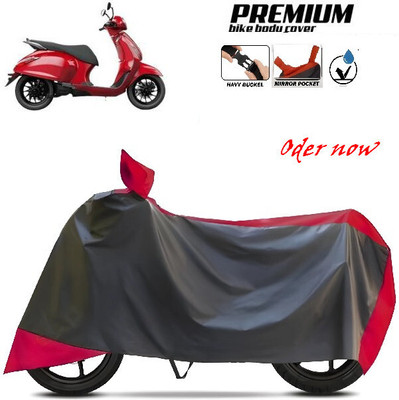 SK AUTO Waterproof Two Wheeler Cover for TVS, Hero, Honda, Bajaj(Red, Black)