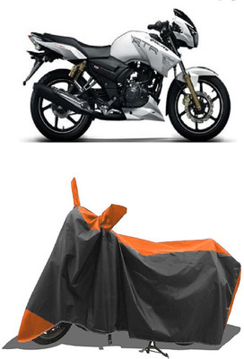 SUGASHRI Waterproof Two Wheeler Cover for TVS(Apache RTR 180, Orange, Black)