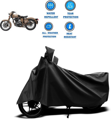 CODOKI Two Wheeler Cover for Royal Enfield(Classic Desert Storm, Black)