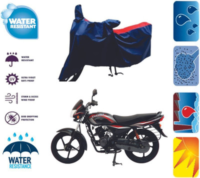 Mdstar Waterproof Two Wheeler Cover for Bajaj(Platina 125, Red, Blue)