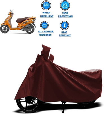 SK AUTO Two Wheeler Cover for TVS(Wego, Maroon)