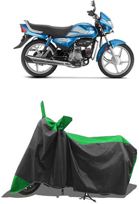 SUGASHRI Waterproof Two Wheeler Cover for Hero(HF Deluxe, Green, Black)