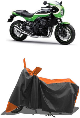 SUGASHRI Waterproof Two Wheeler Cover for Kawasaki(Z900 RS Cafe Racer, Orange, Black)