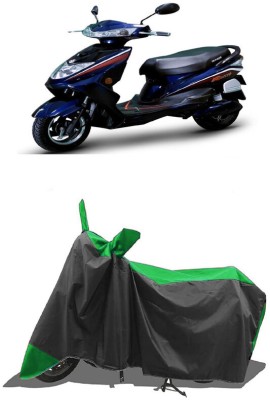 SUGASHRI Waterproof Two Wheeler Cover for Okinawa(Ridge Plus, Green, Black)