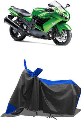 SUGASHRI Waterproof Two Wheeler Cover for Kawasaki(Ninja ZX-14R, Blue, Black)