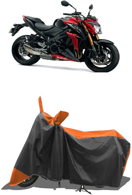 SUGASHRI Waterproof Two Wheeler Cover for Suzuki(GSX-S1000 ABS, Orange, Black)