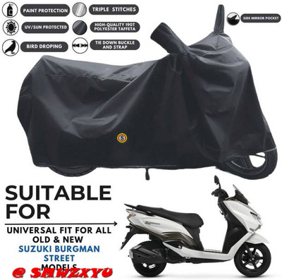 smwzxyu Waterproof Two Wheeler Cover for Hero, Suzuki(Black)