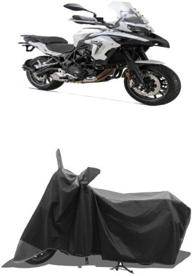 SUGASHRI Waterproof Two Wheeler Cover for Benelli(TRK 502, Grey, Black)