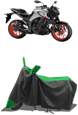 SUGASHRI Waterproof Two Wheeler Cover for Yamaha(MT-03, Green, Black)