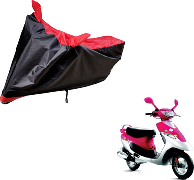 Auto Hub Two Wheeler Cover for TVS(Scooty Pep+, Black, Red)