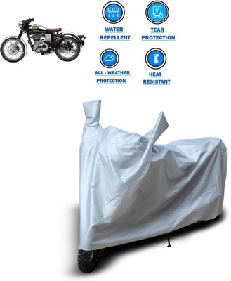 CODOKI Two Wheeler Cover for Royal Enfield(Classic 500, Silver)
