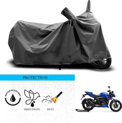 ANTHUB Waterproof Two Wheeler Cover for TVS(Apache RTR 200, Grey)
