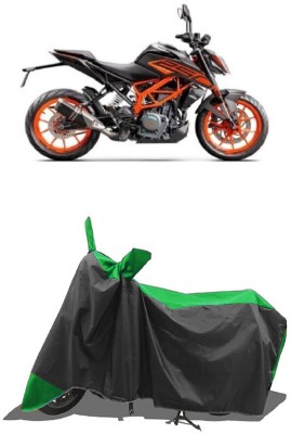 SUGASHRI Waterproof Two Wheeler Cover for KTM(250 Duke BS6, Green, Black)