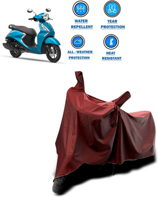 CODOKI Waterproof Two Wheeler Cover for Yamaha(Fascino 125 FI, Maroon)