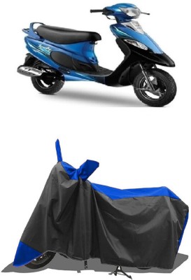 SUGASHRI Waterproof Two Wheeler Cover for TVS(Scooty Pep+, Blue, Black)