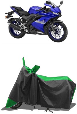 SUGASHRI Waterproof Two Wheeler Cover for Yamaha(R15 V3, Green, Black)