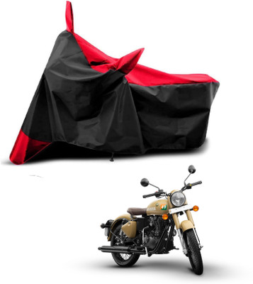 SK AUTO Two Wheeler Cover for Royal Enfield(Classic 350 Signals, Red, Black)
