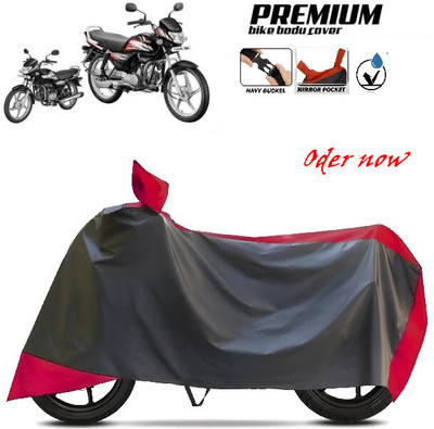 SK AUTO Waterproof Two Wheeler Cover for TVS, Hero, Honda, Bajaj(Red, Black)