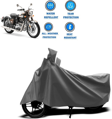 CODOKI Two Wheeler Cover for Royal Enfield(Standard 350, Grey)