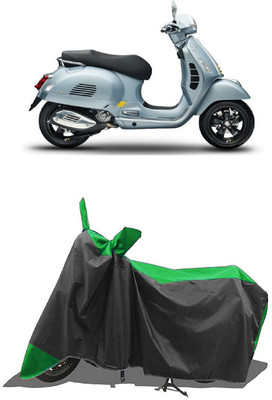 SUGASHRI Waterproof Two Wheeler Cover for Vespa(GTS Super 300 BS6, Green, Black)
