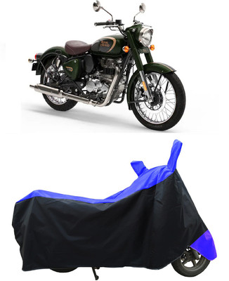 Coxtor Waterproof Two Wheeler Cover for Royal Enfield(Classic 350, Blue)