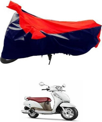 SK AUTO Waterproof Two Wheeler Cover for Suzuki(Access, Black, Red)