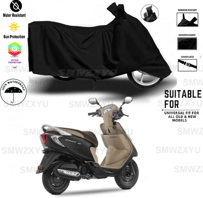 smwzxyu Waterproof Two Wheeler Cover for TVS(Black)