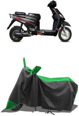 SUGASHRI Waterproof Two Wheeler Cover for Hero(Electric, Green, Black)