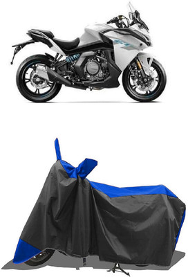 SUGASHRI Waterproof Two Wheeler Cover for CFMoto(650GT, Blue, Black)