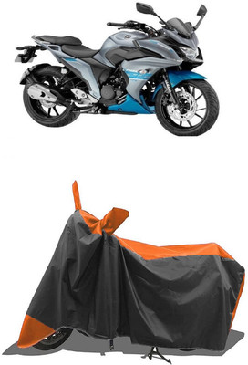 SUGASHRI Waterproof Two Wheeler Cover for Yamaha(Fazer 25, Orange, Black)