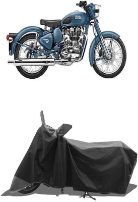 SUGASHRI Waterproof Two Wheeler Cover for Royal Enfield(Classic Squadron BS6, Grey, Black)