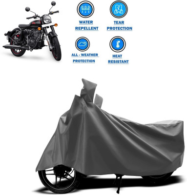 CODOKI Two Wheeler Cover for Royal Enfield(Classic 350, Grey)
