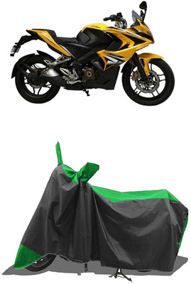 SUGASHRI Waterproof Two Wheeler Cover for Bajaj(Pulsar SS400, Green, Black)