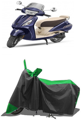 SUGASHRI Waterproof Two Wheeler Cover for TVS(Jupiter Grande BS6, Green, Black)