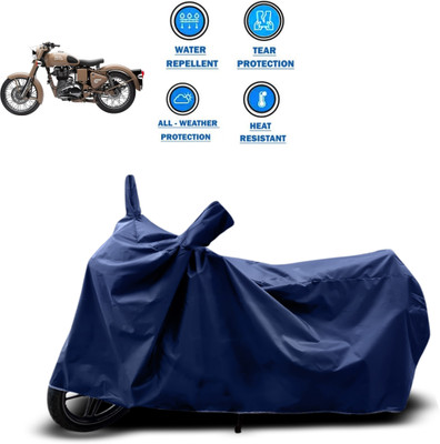 CODOKI Two Wheeler Cover for Royal Enfield(Classic Desert Storm, Blue)