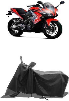 SUGASHRI Waterproof Two Wheeler Cover for Bajaj(Pulsar 200, Grey, Black)